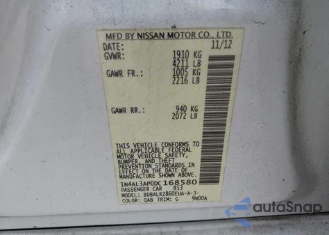 2013 Nissan Altima 2.5 S z USA, uszkodzony, nr VIN 1N4AL3AP0DC168580